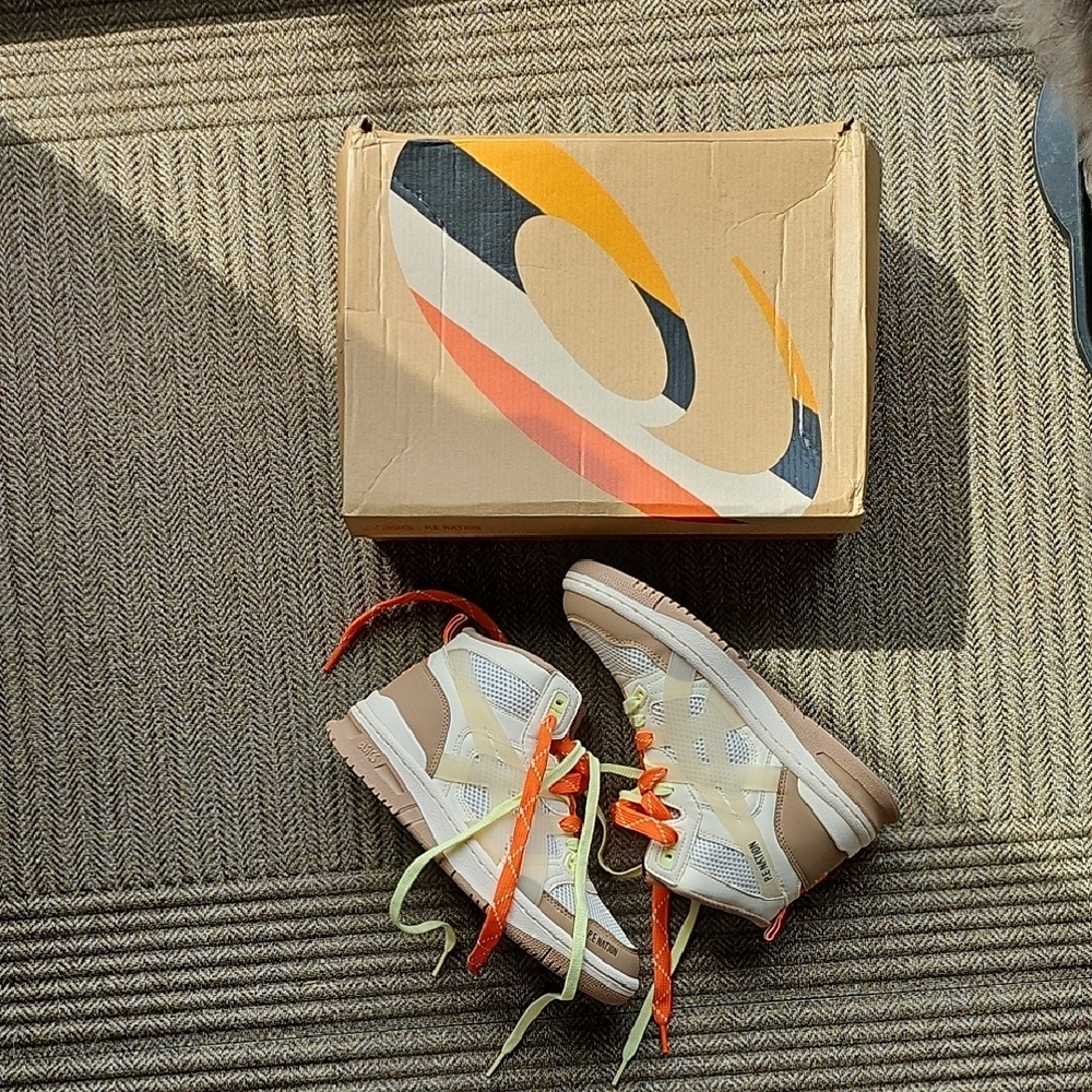 ASICS Beige and Orange Sneakers